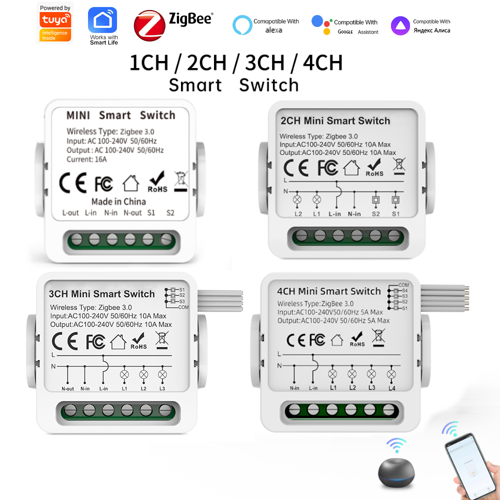 Smart Home Button - Tuya Zigbee 3.0 Smart-Schalter 1/2/3/4-Wege Mini