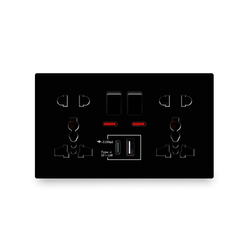 Smart Wall Socket - 18W Typ-C Schnellladewandsteckdose 13A Intelligente Schnellladestation
