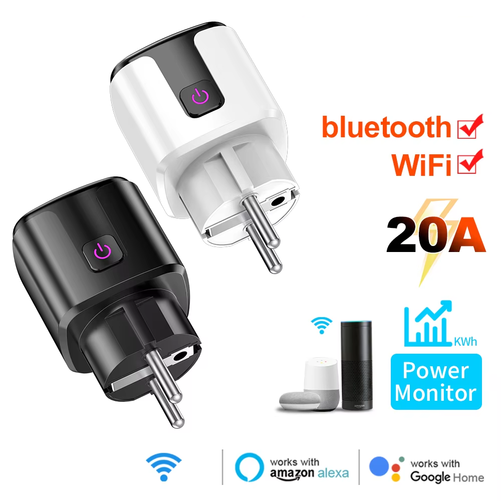 Smart Wall Socket - Intelligente 20A EU-Steckdose mit WLAN+Bluetooth, Energieüberwachung,