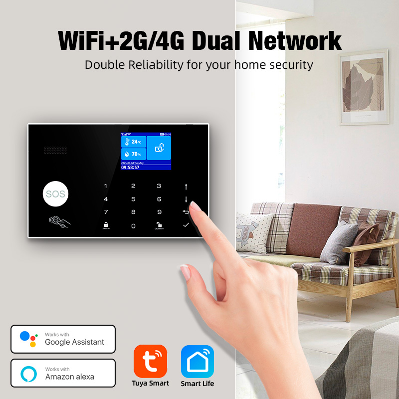 Smart Home Keyboard - KERUI 4G Alarm mit Türklingel-Ring-Taste, Heimalarmsystem,