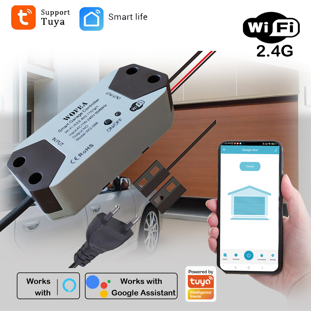 Smart Garage Door Opener - Intelligenter Garagentoröffner-Controller, EU-Stecker, funktioniert mit Alexa,