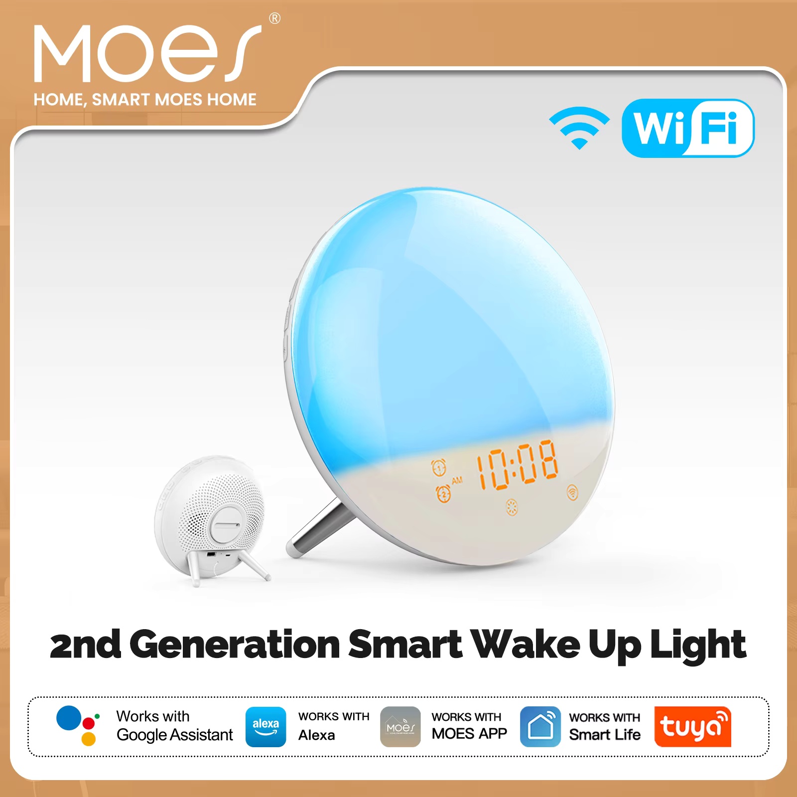 Smart Home Simulation - MOES WLAN-Wecker mit Smart-Light-Funktion und 7