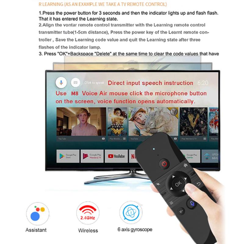 Smart Home Keyboard - M8 Air Mouse Sprachfernbedienung Tragbare 2,4G