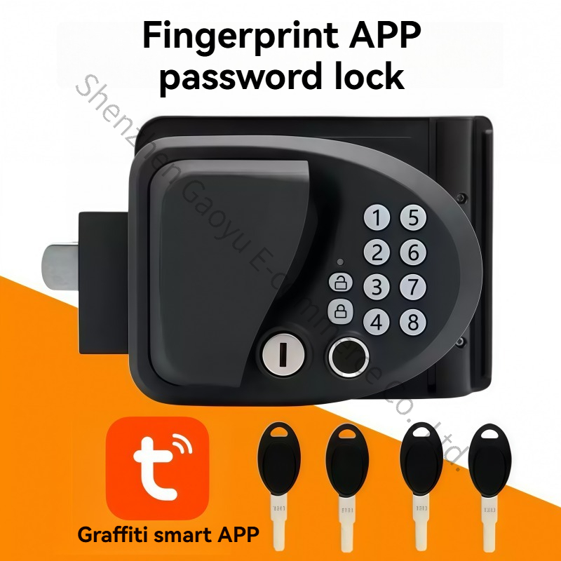 Smart Door Lock - RV-Türschloss RV-Fingerabdruck-Passwort-Schloss für Mitteltür Fernbedienbare Intelligente