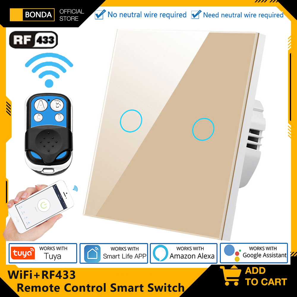 Smart Home Button - Tuya EU WiFi+RF433 Smart Fernbedienung Schalter