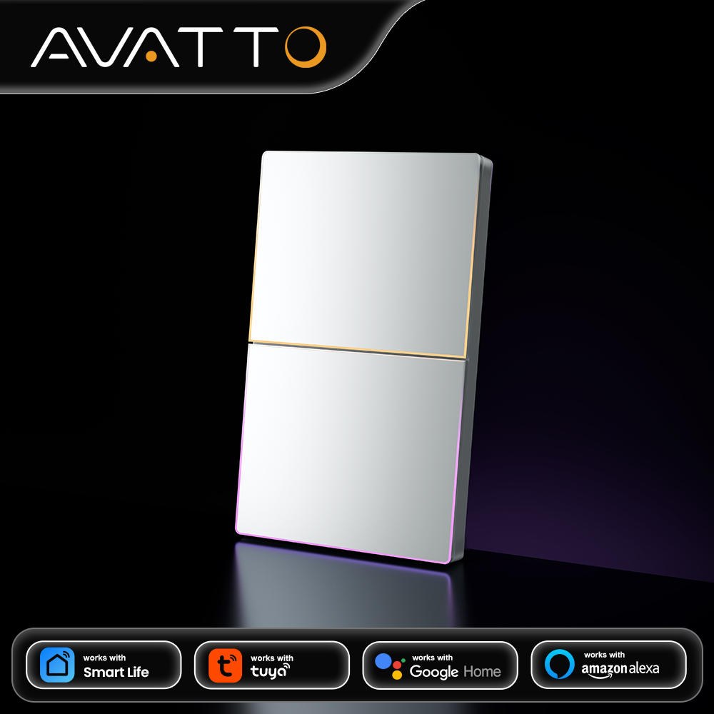 Smart Home Button - AVATTO 1/2/3/4-fach WLAN-Smart-Lichtschalter, Kabelloser Wand-Großtastenschalter mit