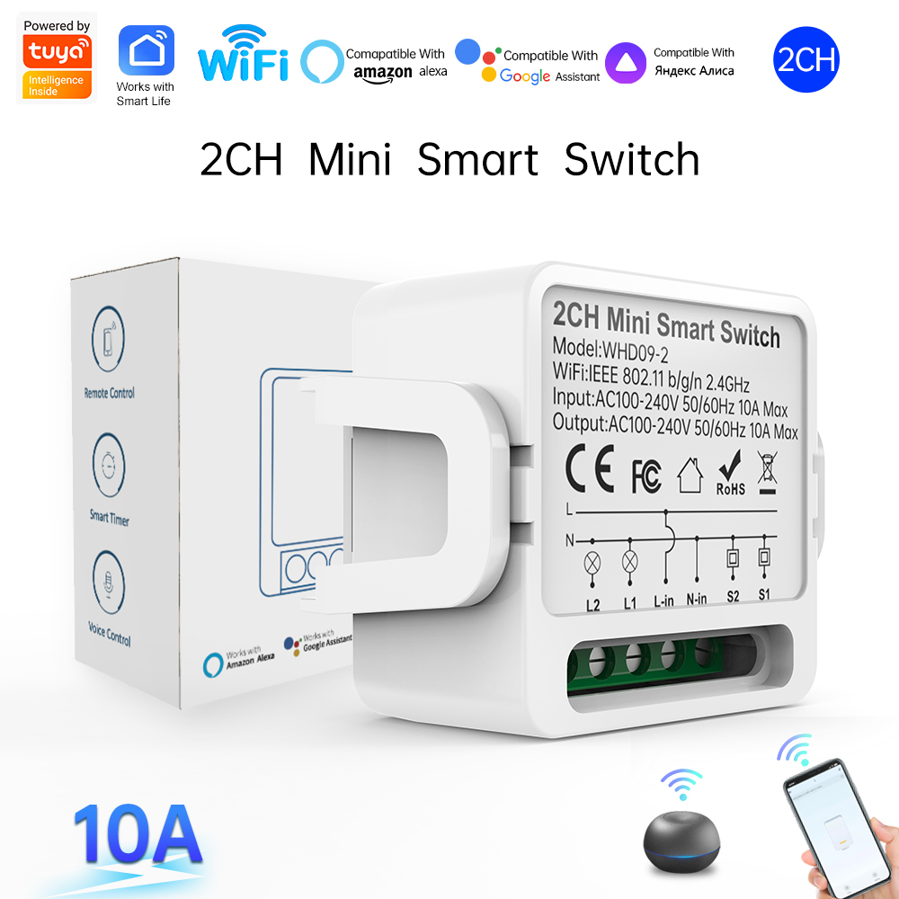 Smart Home Button - 2-Wege Tuya Smart Switch 2-Gang Intelligenter