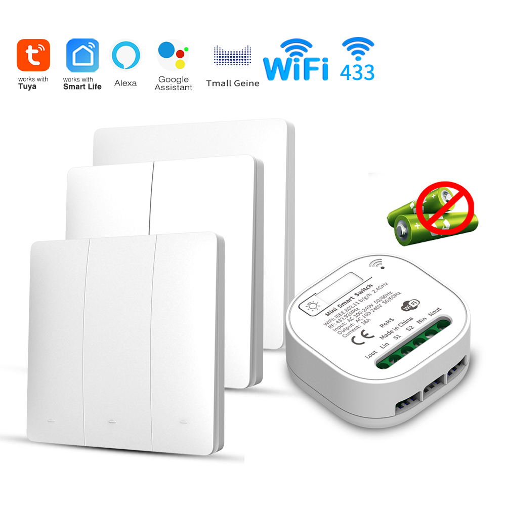 Smart Home Retrofit - Tuya WiFi Smart Selbstversorgender Lichtschalter, Kinetische