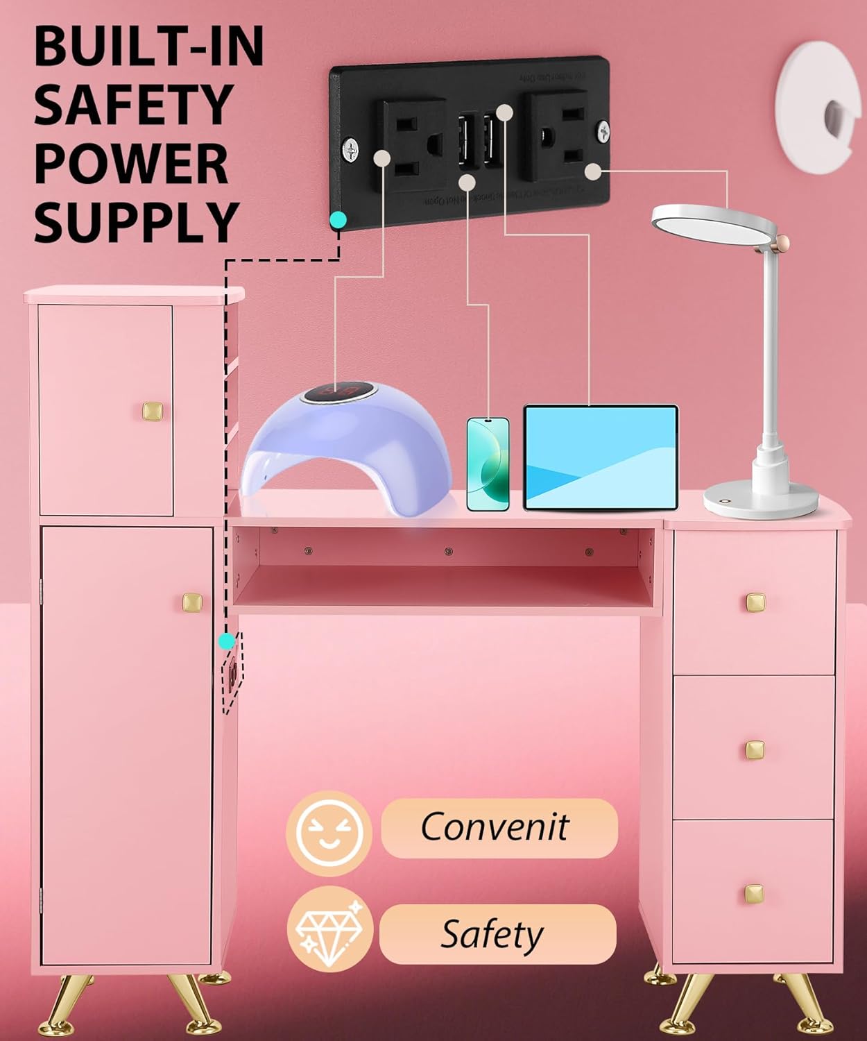 Rosa Nageltisch für Nageltechn – Smart Home Pc Bewertung und Preis