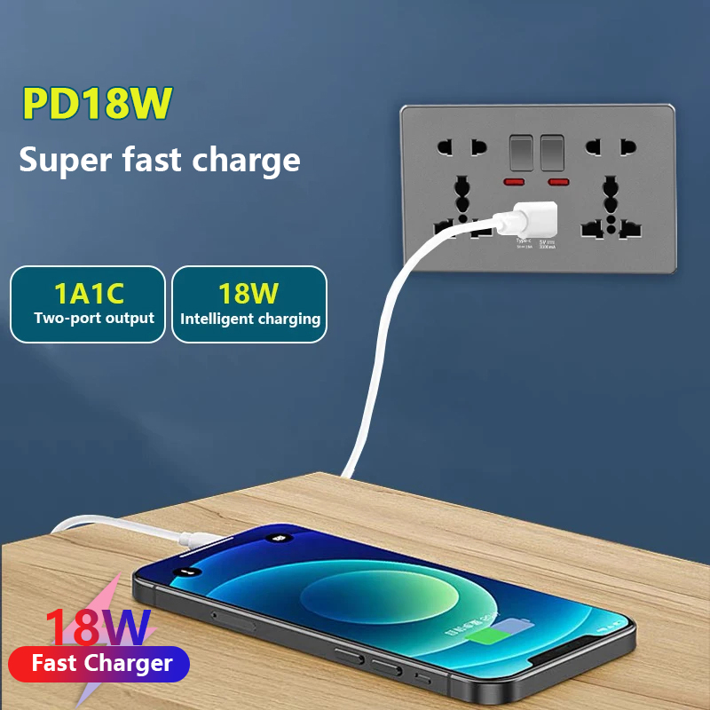 UK 13A mit USB Typ-C 18W Schne – Smart Wall Socket Bewertung und Preis